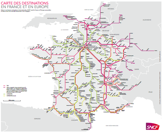 network card SNCF France Europe train lines